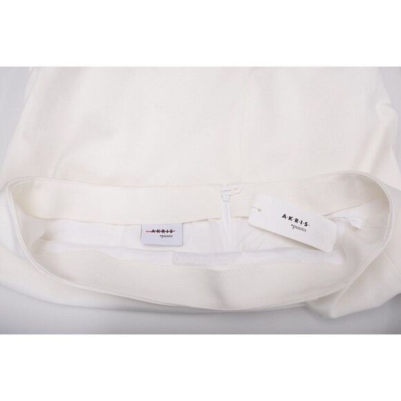Akris Punto Womens Straight Skirt Stretch Sz 16 White Viscose NWT Lined - Picture 7 of 7
